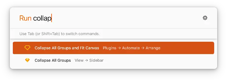 This is the Sketch Runner modal window to Run commands