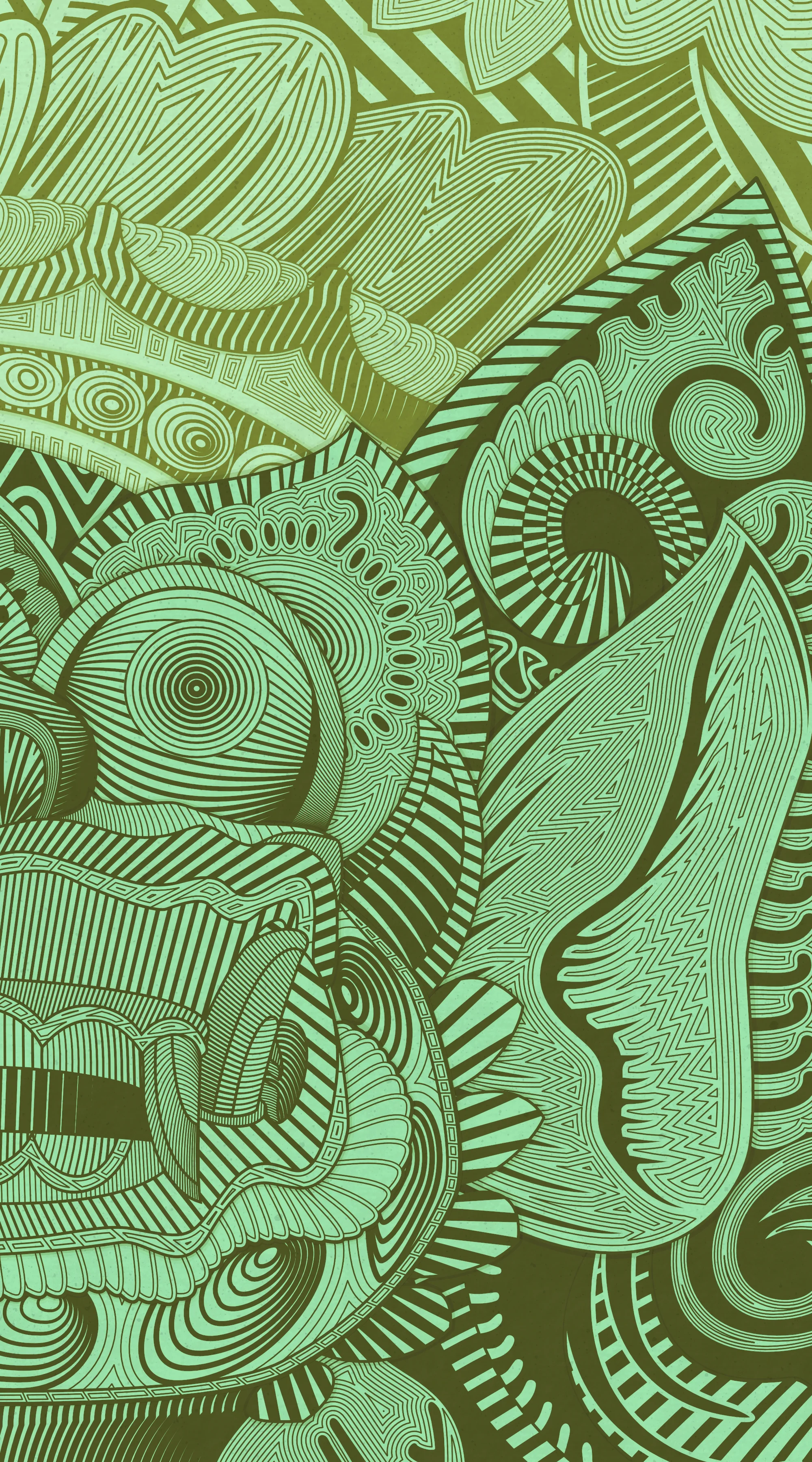 A digital painting of a sacred Balinese mask - a detail