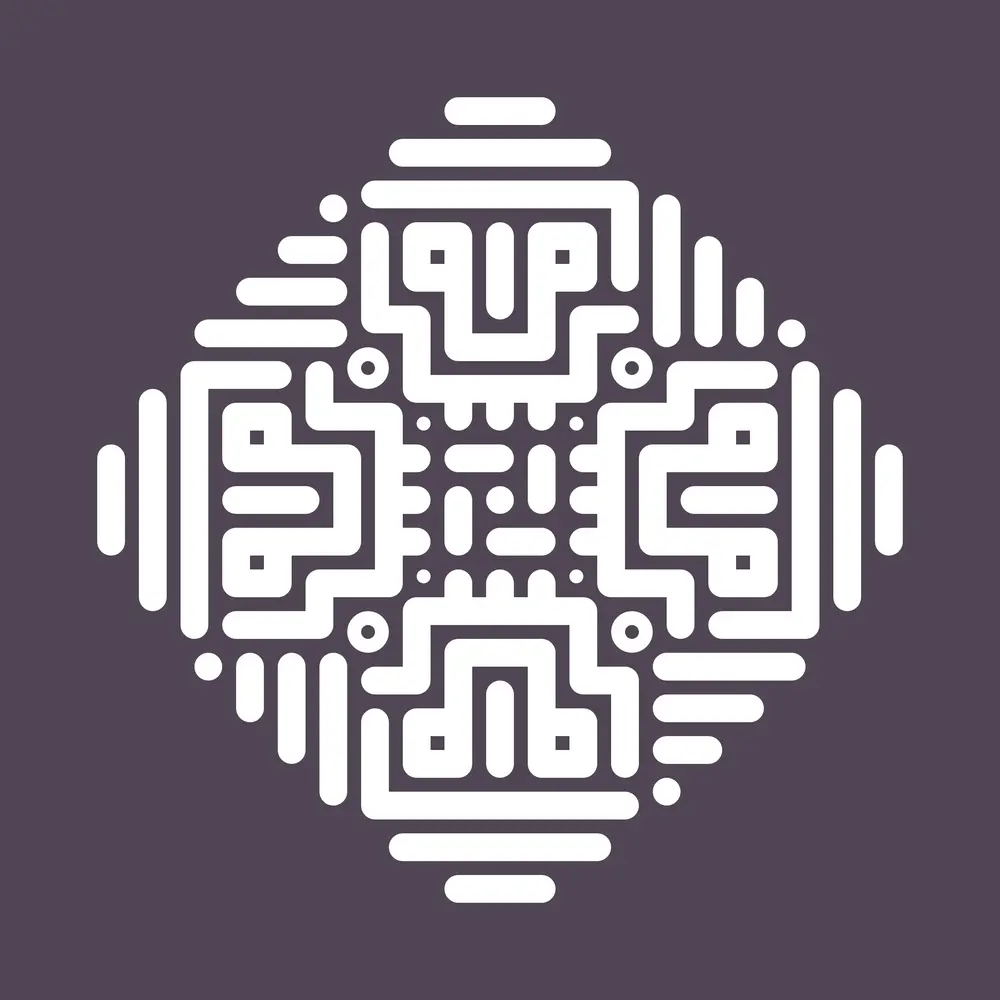 A four-split symmetry of the "Kof" logo as a mask