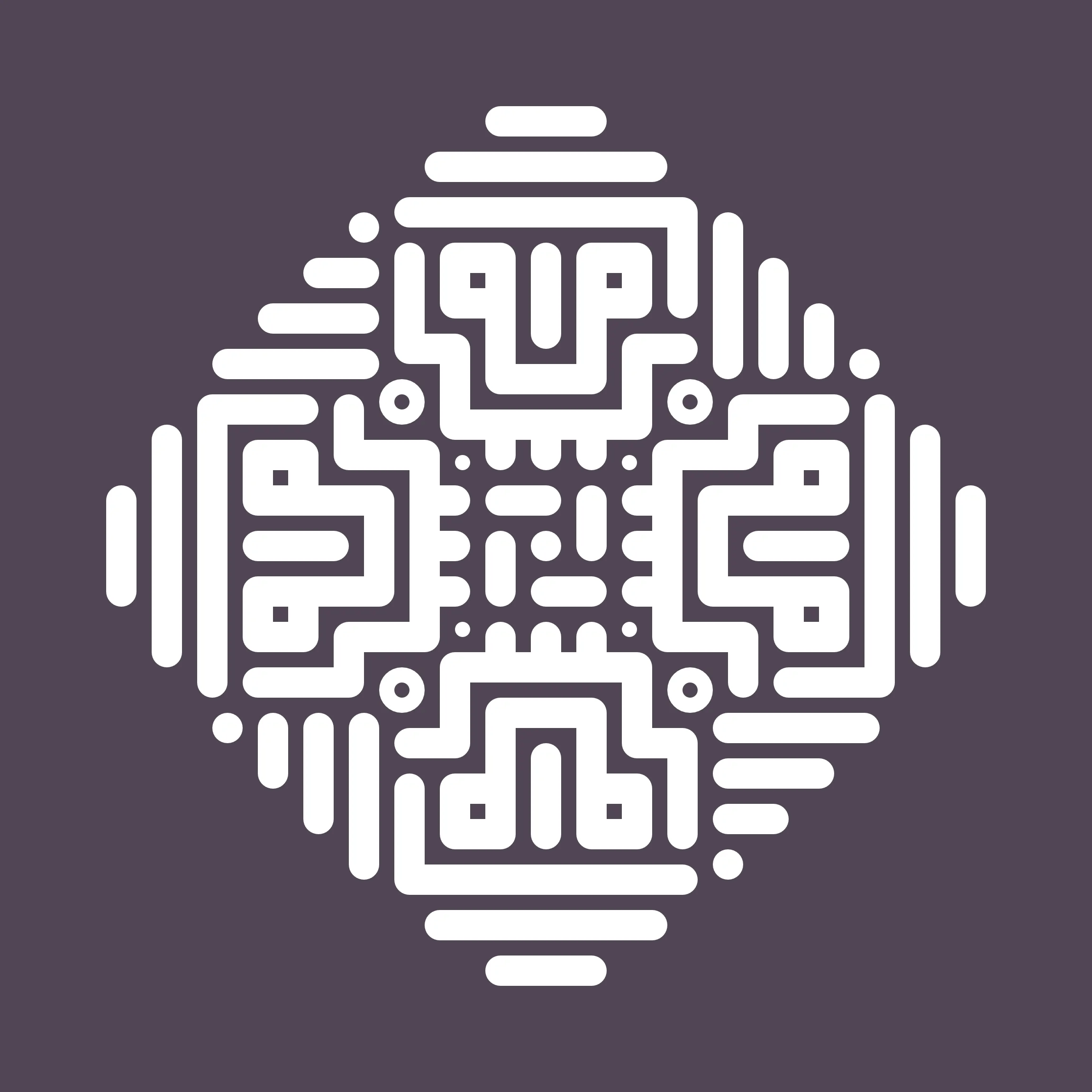 A four-split symmetry of the "Kof" logo as a mask, V1