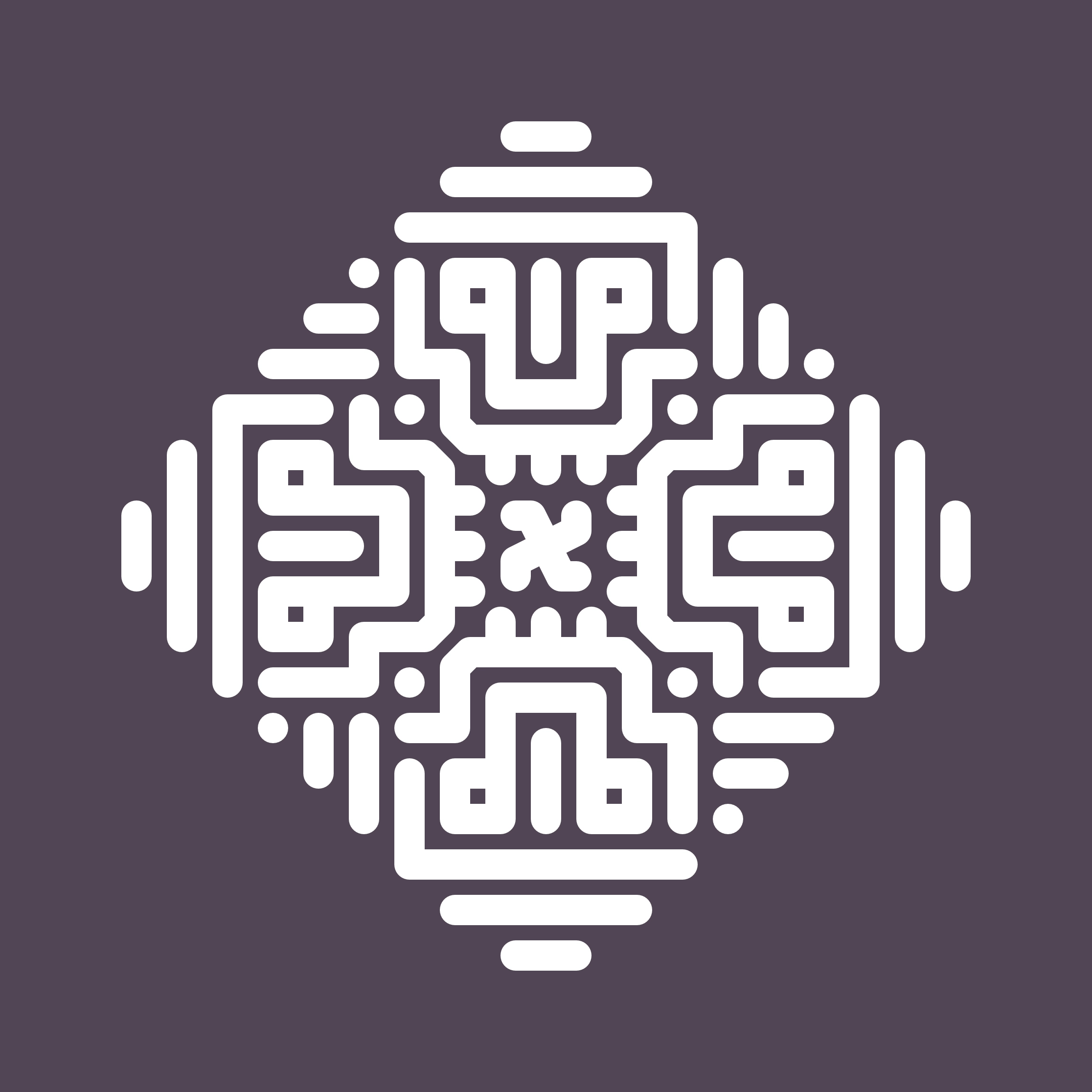 A four-split symmetry of the "Kof" logo as a mask, V2