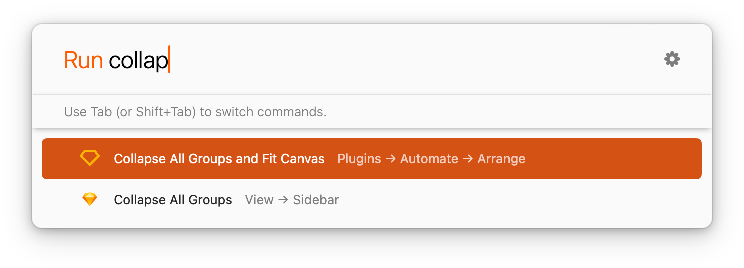 This is the Sketch Runner modal window to Run commands